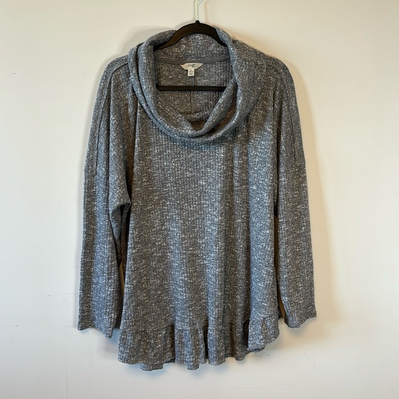 Terra & Sky Sweaters - Terra & Sky cowl neck, gray long sleeve sweater size 2X (20W-22W)